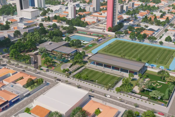 Vista aérea do complexo Great International School